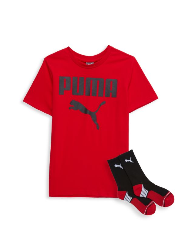 Puma Boy's 2-Piece Logo Tee & Socks Set